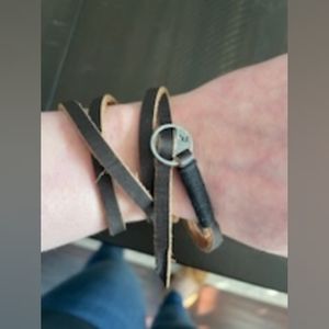Brown Leather Wrap Around Bracelet